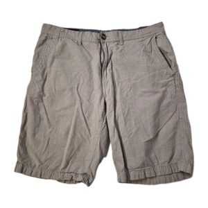 Wallin Bros Shorts‎ Mens 34 Beige Cotton Flat Front Chino Lightweight 10" Inseam